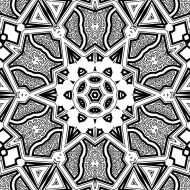 El çizimi Mandala, siyah beyaz sanat, yetişkin boyama sayfası, ayrıntılı çizim, taslak karalama, baskı, sanat.