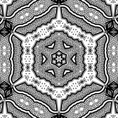 El çizimi Mandala, siyah beyaz sanat, yetişkin boyama sayfası, ayrıntılı çizim, taslak karalama, baskı, sanat.