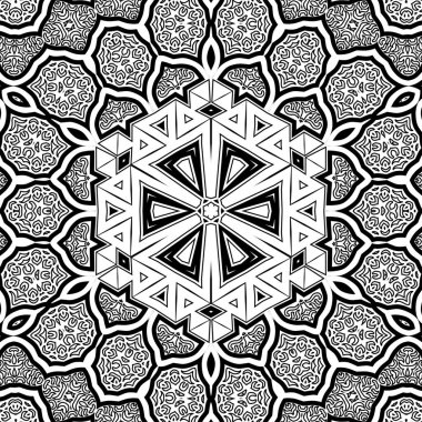 El çizimi Mandala, siyah beyaz sanat, yetişkin boyama sayfası, ayrıntılı çizim, taslak karalama, baskı, sanat.