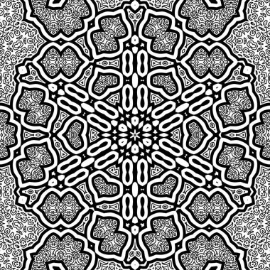 El çizimi Mandala, siyah beyaz sanat, yetişkin boyama sayfası, ayrıntılı çizim, taslak karalama, baskı, sanat.