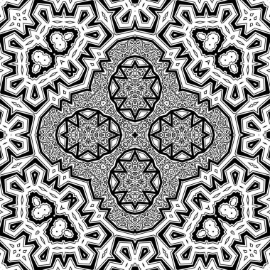 El çizimi Mandala, siyah beyaz sanat, yetişkin boyama sayfası, ayrıntılı çizim, taslak karalama, baskı, sanat.