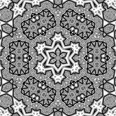 El çizimi Mandala, siyah beyaz sanat, yetişkin boyama sayfası, ayrıntılı çizim, taslak karalama, baskı, sanat.