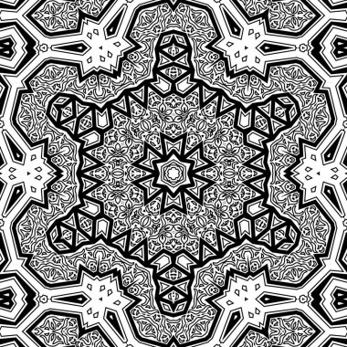 El çizimi Mandala, siyah beyaz sanat, yetişkin boyama sayfası, ayrıntılı çizim, taslak karalama, baskı, sanat.