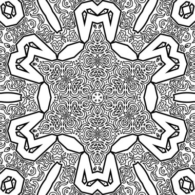 El çizimi Mandala, siyah beyaz sanat, yetişkin boyama sayfası, ayrıntılı çizim, taslak karalama, baskı, sanat.