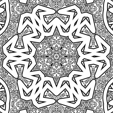 El çizimi Mandala, siyah beyaz sanat, yetişkin boyama sayfası, ayrıntılı çizim, taslak karalama, baskı, sanat.