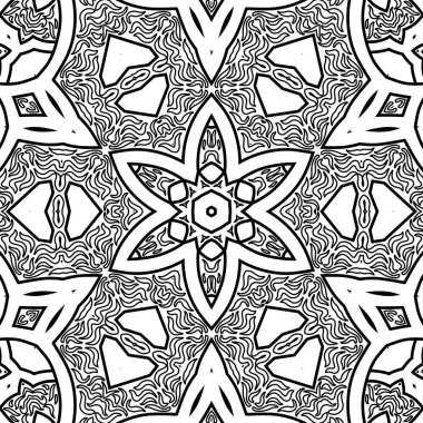 El çizimi Mandala, siyah beyaz sanat, yetişkin boyama sayfası, ayrıntılı çizim, taslak karalama, baskı, sanat.