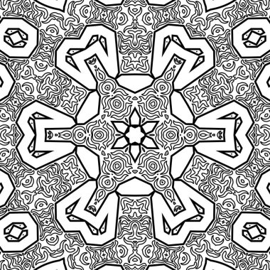 El çizimi Mandala, siyah beyaz sanat, yetişkin boyama sayfası, ayrıntılı çizim, taslak karalama, baskı, sanat.