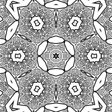 El çizimi Mandala, siyah beyaz sanat, yetişkin boyama sayfası, ayrıntılı çizim, taslak karalama, baskı, sanat.