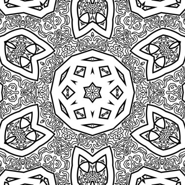 El çizimi Mandala, siyah beyaz sanat, yetişkin boyama sayfası, ayrıntılı çizim, taslak karalama, baskı, sanat.