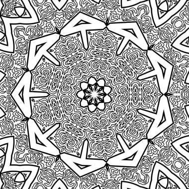 El çizimi Mandala, siyah beyaz sanat, yetişkin boyama sayfası, ayrıntılı çizim, taslak karalama, baskı, sanat.