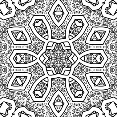 El çizimi Mandala, siyah beyaz sanat, yetişkin boyama sayfası, ayrıntılı çizim, taslak karalama, baskı, sanat.