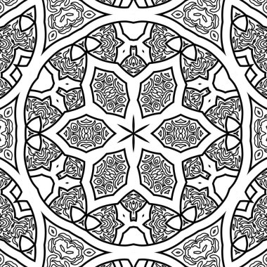 El çizimi Mandala, siyah beyaz sanat, yetişkin boyama sayfası, ayrıntılı çizim, taslak karalama, baskı, sanat.