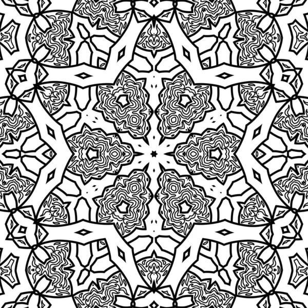 El çizimi Mandala, siyah beyaz sanat, yetişkin boyama sayfası, ayrıntılı çizim, taslak karalama, baskı, sanat.