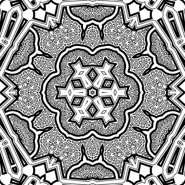 El çizimi Mandala, siyah beyaz sanat, yetişkin boyama sayfası, ayrıntılı çizim, taslak karalama, baskı, sanat.