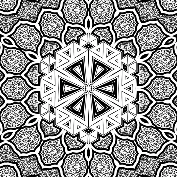 El çizimi Mandala, siyah beyaz sanat, yetişkin boyama sayfası, ayrıntılı çizim, taslak karalama, baskı, sanat.