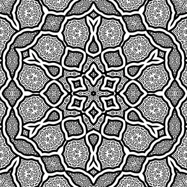 El çizimi Mandala, siyah beyaz sanat, yetişkin boyama sayfası, ayrıntılı çizim, taslak karalama, baskı, sanat.