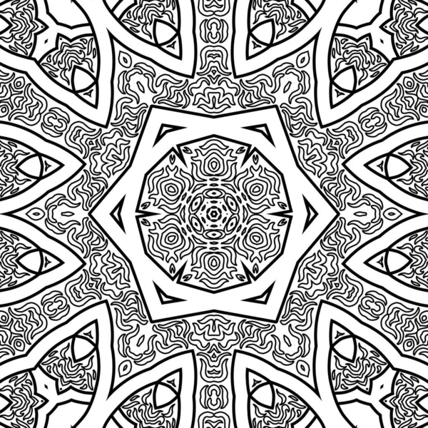 El çizimi Mandala, siyah beyaz sanat, yetişkin boyama sayfası, ayrıntılı çizim, taslak karalama, baskı, sanat.