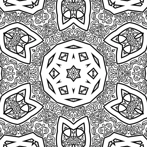 El çizimi Mandala, siyah beyaz sanat, yetişkin boyama sayfası, ayrıntılı çizim, taslak karalama, baskı, sanat.