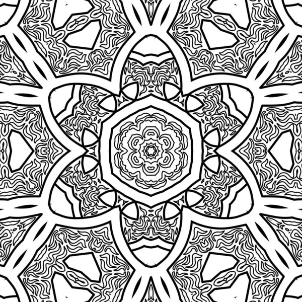 El çizimi Mandala, siyah beyaz sanat, yetişkin boyama sayfası, ayrıntılı çizim, taslak karalama, baskı, sanat.