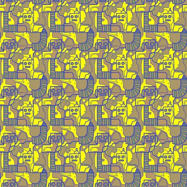 Robotsuz desenli sanat, çizgi film tarzı, arka plan tasarımı, eşsiz, el çizimi, baskı, sanat