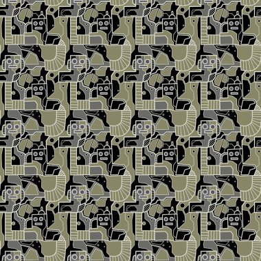 Robotsuz desenli sanat, çizgi film tarzı, arka plan tasarımı, eşsiz, el çizimi, baskı, sanat