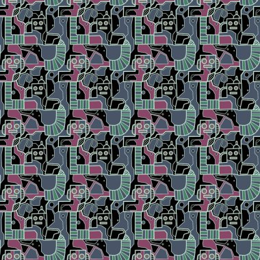 Robotsuz desenli sanat, çizgi film tarzı, arka plan tasarımı, eşsiz, el çizimi, baskı, sanat