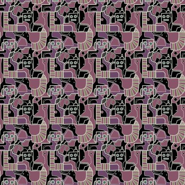 Robotsuz desenli sanat, çizgi film tarzı, arka plan tasarımı, eşsiz, el çizimi, baskı, sanat