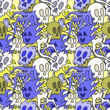 El çizimi kafatası arka plan sanatı, hip-hop tasarımı, kaykay tasarımı, şehir tarzı, tişört tasarımı, desen tasarımı, baskı, sanat.