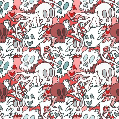 El çizimi kafatası arka plan sanatı, hip-hop tasarımı, kaykay tasarımı, şehir tarzı, tişört tasarımı, desen tasarımı, baskı, sanat.