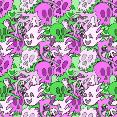 El çizimi kafatası arka plan sanatı, hip-hop tasarımı, kaykay tasarımı, şehir tarzı, tişört tasarımı, desen tasarımı, baskı, sanat.