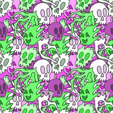 El çizimi kafatası arka plan sanatı, hip-hop tasarımı, kaykay tasarımı, şehir tarzı, tişört tasarımı, desen tasarımı, baskı, sanat.