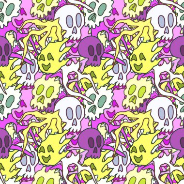 El çizimi kafatası arka plan sanatı, hip-hop tasarımı, kaykay tasarımı, şehir tarzı, tişört tasarımı, desen tasarımı, baskı, sanat.