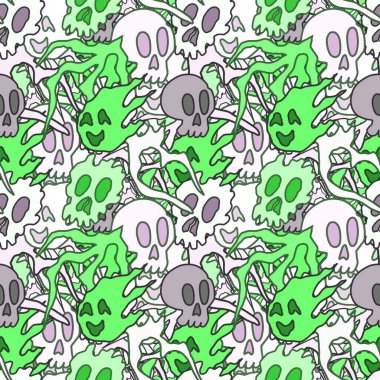 El çizimi kafatası arka plan sanatı, hip-hop tasarımı, kaykay tasarımı, şehir tarzı, tişört tasarımı, desen tasarımı, baskı, sanat.