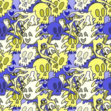 El çizimi kafatası arka plan sanatı, hip-hop tasarımı, kaykay tasarımı, şehir tarzı, tişört tasarımı, desen tasarımı, baskı, sanat.