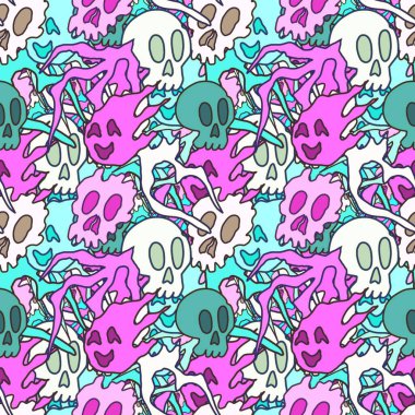 El çizimi kafatası arka plan sanatı, hip-hop tasarımı, kaykay tasarımı, şehir tarzı, tişört tasarımı, desen tasarımı, baskı, sanat.