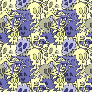 El çizimi kafatası arka plan sanatı, hip-hop tasarımı, kaykay tasarımı, şehir tarzı, tişört tasarımı, desen tasarımı, baskı, sanat.