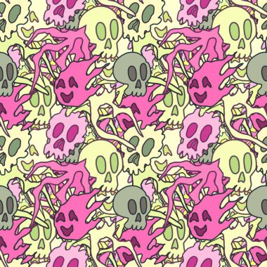 El çizimi kafatası arka plan sanatı, hip-hop tasarımı, kaykay tasarımı, şehir tarzı, tişört tasarımı, desen tasarımı, baskı, sanat.