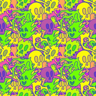 El çizimi kafatası arka plan sanatı, hip-hop tasarımı, kaykay tasarımı, şehir tarzı, tişört tasarımı, desen tasarımı, baskı, sanat.