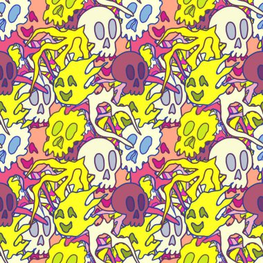 El çizimi kafatası arka plan sanatı, hip-hop tasarımı, kaykay tasarımı, şehir tarzı, tişört tasarımı, desen tasarımı, baskı, sanat.