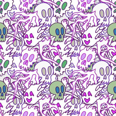 El çizimi kafatası arka plan sanatı, hip-hop tasarımı, kaykay tasarımı, şehir tarzı, tişört tasarımı, desen tasarımı, baskı, sanat.