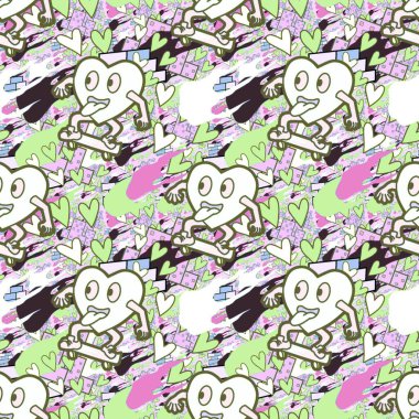 Çılgın bir fikir. Heart kaykay oynuyor. Sevgililer Günü fikri için iyi. Hip-hop geçmişi, şehir tarzı, tişört tasarımı, baskı, sanat..