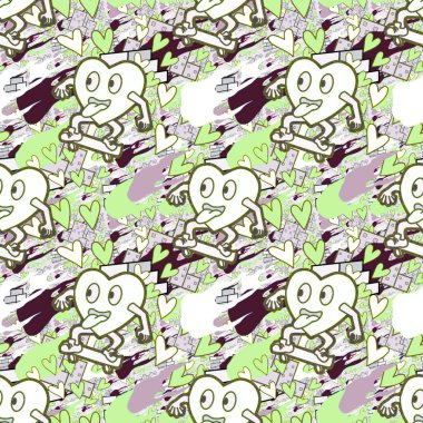 Çılgın bir fikir. Heart kaykay oynuyor. Sevgililer Günü fikri için iyi. Hip-hop geçmişi, şehir tarzı, tişört tasarımı, baskı, sanat..