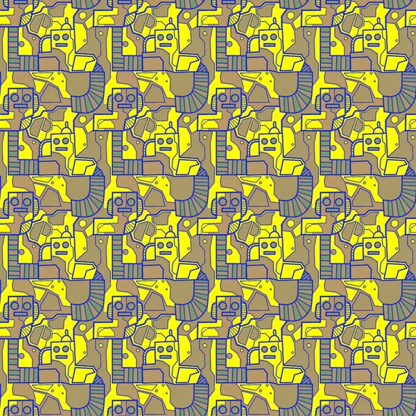 Robotsuz desenli sanat, çizgi film tarzı, arka plan tasarımı, eşsiz, el çizimi, baskı, sanat