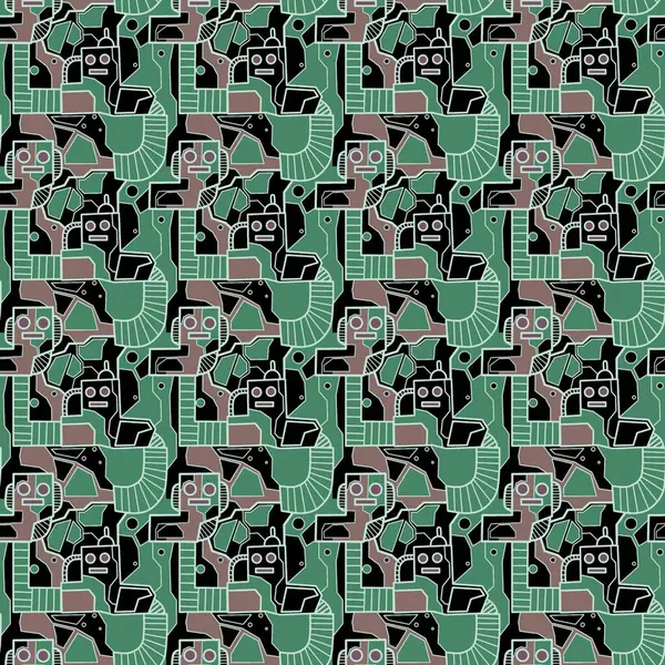 Robotsuz desenli sanat, çizgi film tarzı, arka plan tasarımı, eşsiz, el çizimi, baskı, sanat