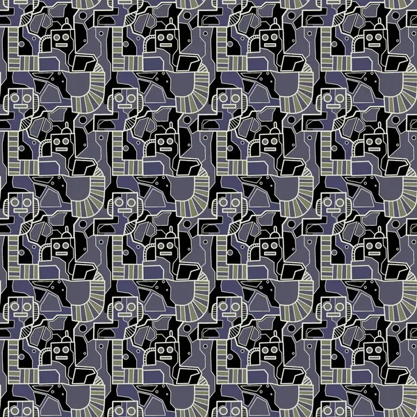 Robotsuz desenli sanat, çizgi film tarzı, arka plan tasarımı, eşsiz, el çizimi, baskı, sanat