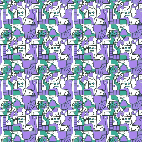 Robotsuz desenli sanat, çizgi film tarzı, arka plan tasarımı, eşsiz, el çizimi, baskı, sanat