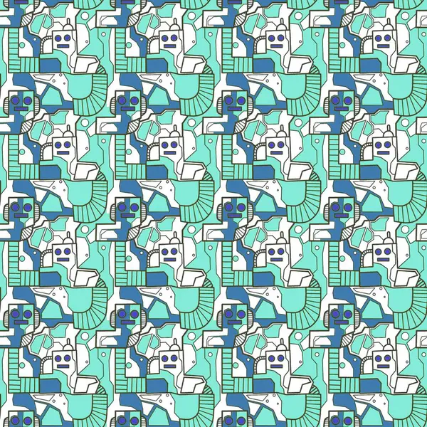 Robotsuz desenli sanat, çizgi film tarzı, arka plan tasarımı, eşsiz, el çizimi, baskı, sanat