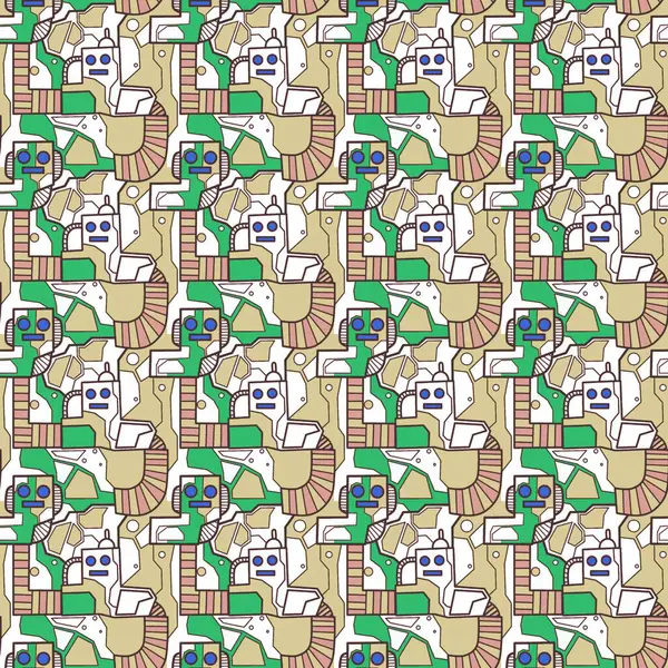 Robotsuz desenli sanat, çizgi film tarzı, arka plan tasarımı, eşsiz, el çizimi, baskı, sanat