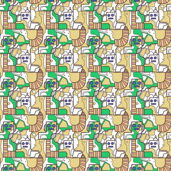 Robotsuz desenli sanat, çizgi film tarzı, arka plan tasarımı, eşsiz, el çizimi, baskı, sanat