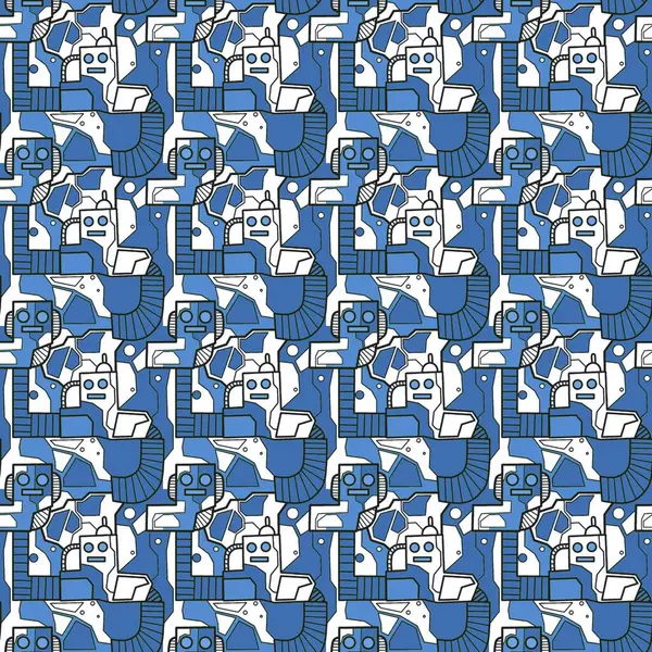 Robotsuz desenli sanat, çizgi film tarzı, arka plan tasarımı, eşsiz, el çizimi, baskı, sanat